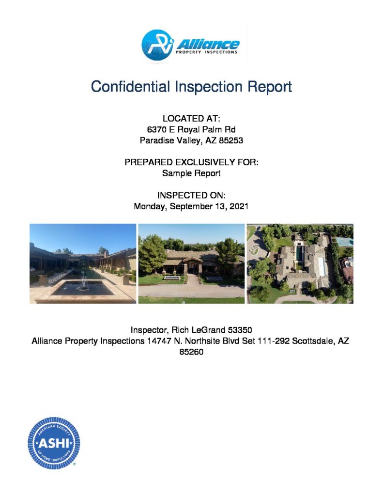Home inspection paradise valley